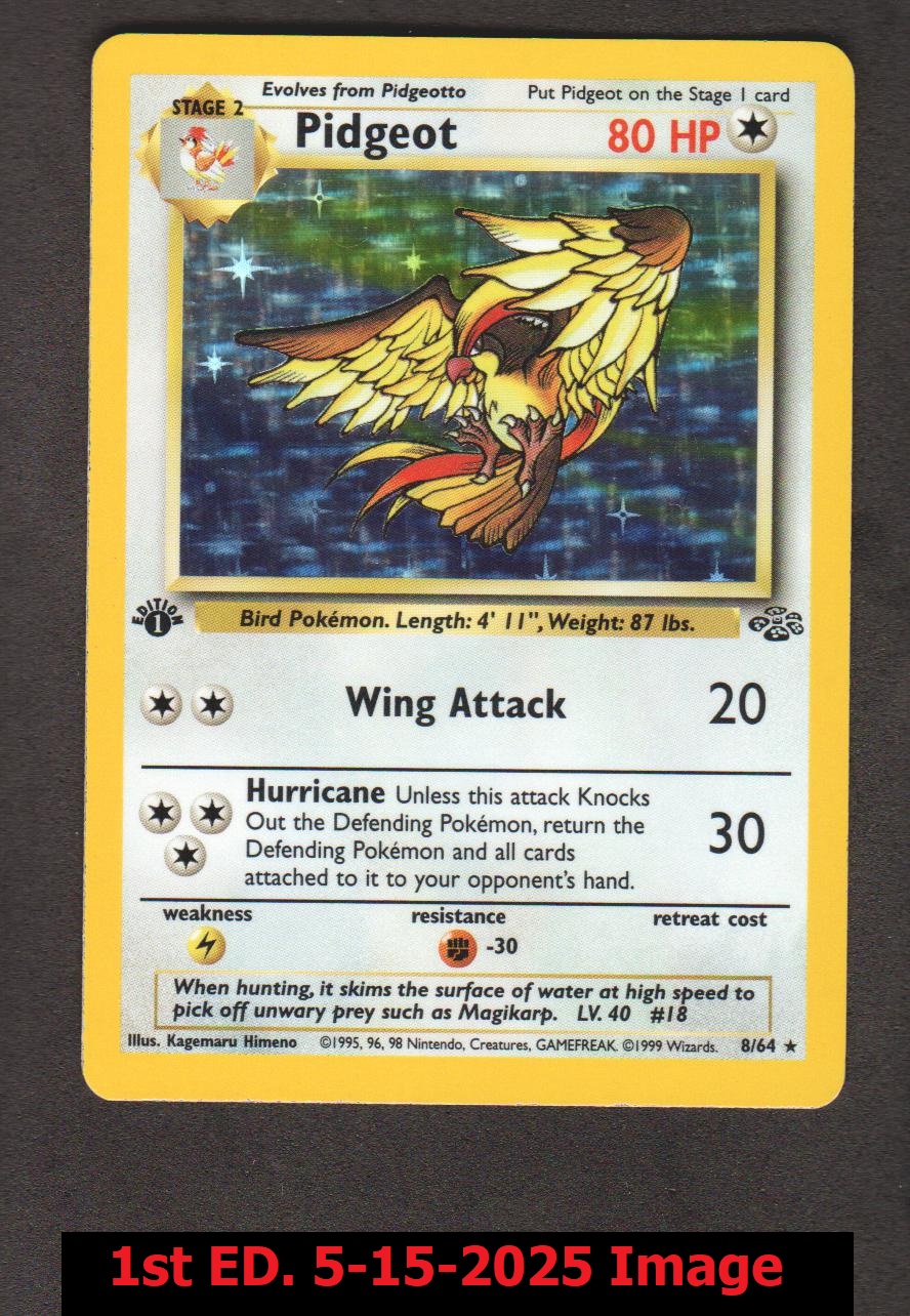 Pidgeot - 8/64 - Holo Rare - 1st Edition
